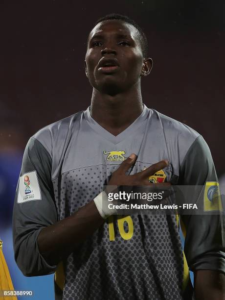 Youssouf Koita of Mali looks on during the FIFA U-17 World Cup India 2017 group B match between Paraguay and Mali at Dr DY Patil Cricket Stadium on...
