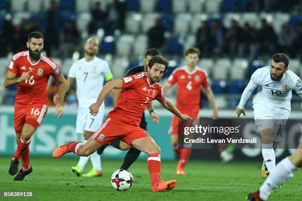 Joe Allen of Wales in action during the FIFA 2018 World Cup Qualifier between Georgia and Wales at Boris Paichadze Dinamo Arena, Tbilisi, Georgia on...