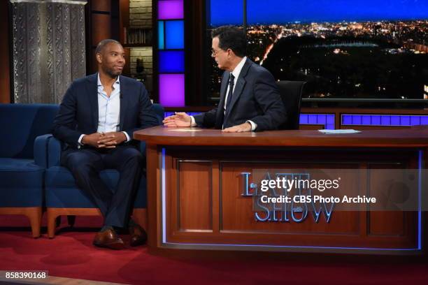 The Late Show with Stephen Colbert and guest Ta-Nehisi Coates during Monday's October 2, 2017 show.