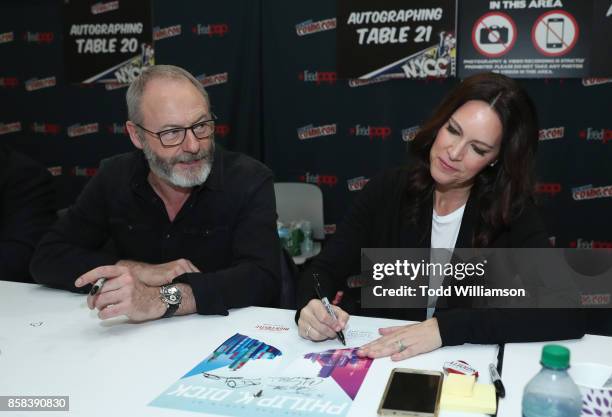 Liam Cunningham and Isa Dick Hackett attend "The World of Philip K. Dick" - The Man in the High Castle and Philip K. Dick's Electric Dreams Autograph...