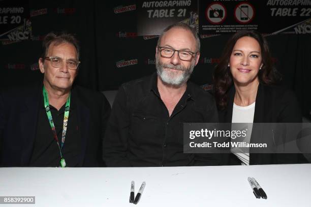 Michael Dinner, Liam Cunningham and Isa Dick Hackett attend "The World of Philip K. Dick" - The Man in the High Castle and Philip K. Dick's Electric...