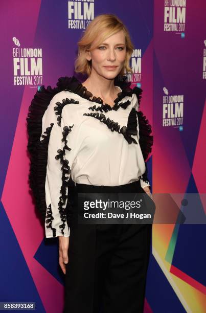 Cate Blanchett attends the LFF Connects: Julian Rosefeldt & Cate Blanchett event at the 61st BFI London Film Festival on October 6, 2017 in London,...