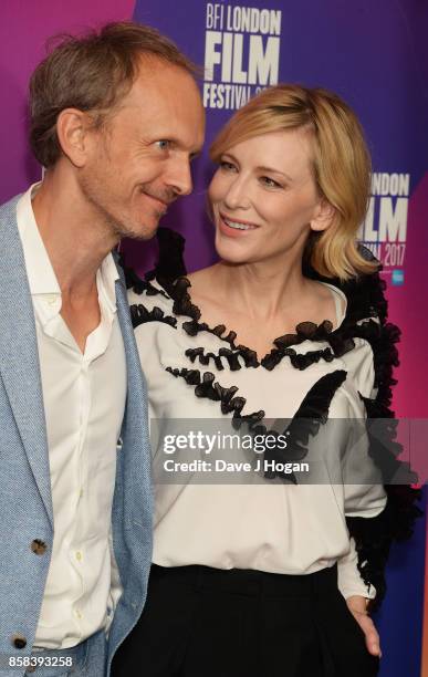 Julian Rosefeldt and Cate Blanchett attend the LFF Connects: Julian Rosefeldt & Cate Blanchett event at the 61st BFI London Film Festival on October...