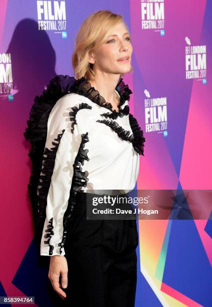 Cate Blanchett attends the LFF Connects: Julian Rosefeldt & Cate Blanchett event at the 61st BFI London Film Festival on October 6, 2017 in London,...