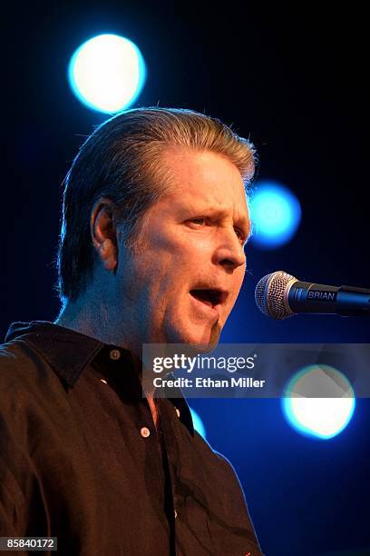 Brian Wilson performs as he co-headlines a concert with Paul Simon at the Mandalay Bay Events Center June 22, 2001 in Las Vegas, Nevada. Wilson,...