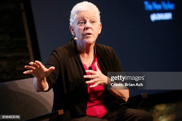 Former EPA Administrator Gina McCarthy speaks onstage during the 2017 New Yorker TechFest at Cedar Lake on October 6, 2017 in New York City.
