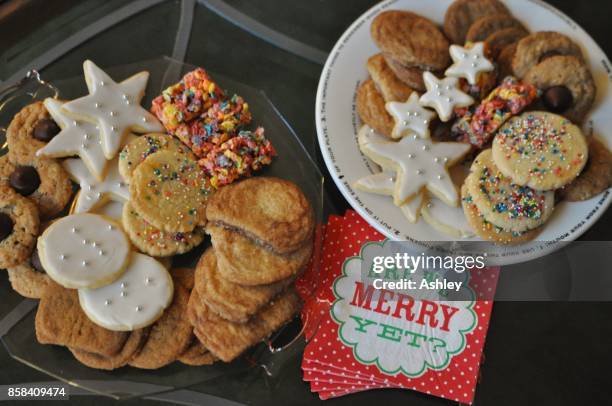 christmas cookies - biscuit au sucre photos et images de collection