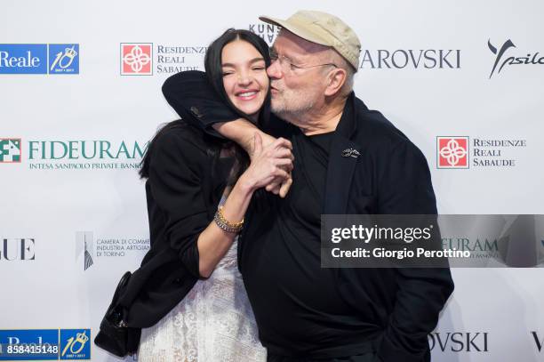 Photographer Peter Lindbergh and top model Mariacarla Boscono attend the opening gala of 'A Different Vision On Fashion Photography' By Peter...