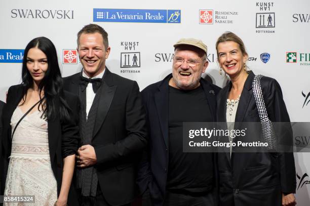 Top model Mariacarla Boscono, curator of the exhibition Thierry-Maxime Loriot, photographer Peter Lindbergh and the Director of Kunsthal Museum of...