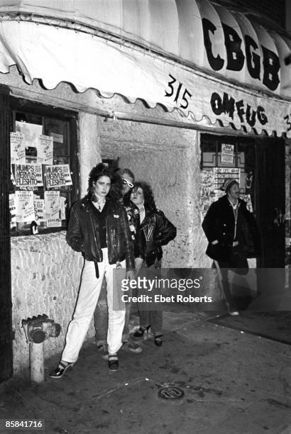 Punks outside CBGB's, New York, US, 8th April 1978.