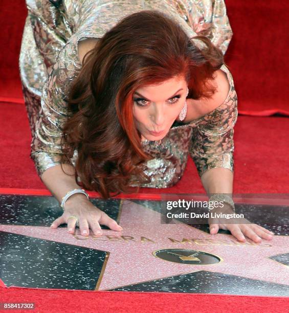 Actress Debra Messing attends her being honored with a Star on the Hollywood Walk of Fame on October 6, 2017 in Hollywood, California.