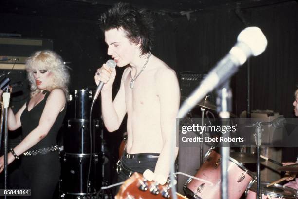 Nancy Spungen and Sid Vicious live at Max's Kansas City, New York on 7th September 1978.