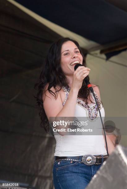 Photo of Shannon McNALLY, performing live onstage, with Sonny Landreth