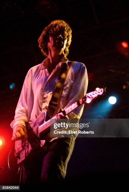 Photo of Thurston MOORE and SONIC YOUTH; Thurston Moore performing live onstage at McCarren Park Pool