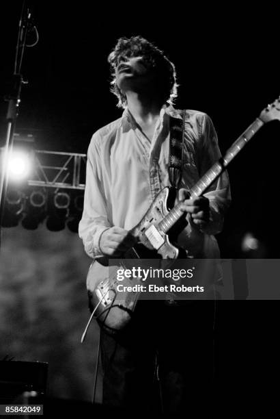 Photo of Thurston MOORE and SONIC YOUTH; Thurston Moore performing live onstage at McCarren Park Pool, playing Fender Jazzmaster guitar