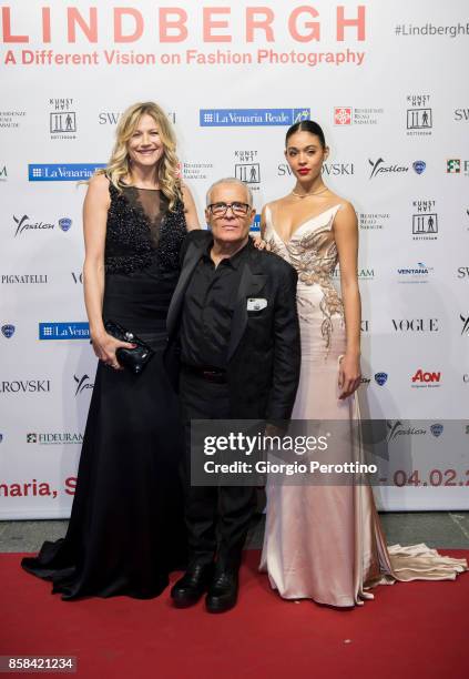 Italian TV actress Natasha Stefanenko, Fashion designer Carlo Pignatelli and model Victoria Stella Doritou attend the opening gala of 'A Different...