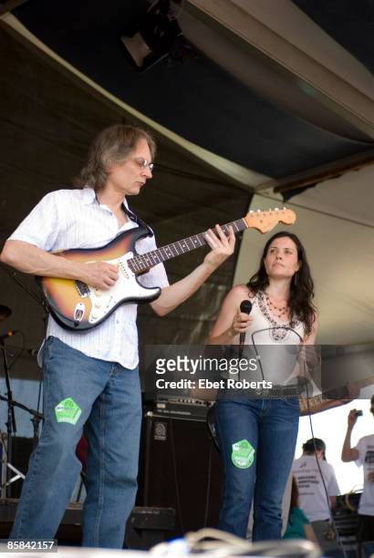 Photo of Shannon McNALLY and Sonny LANDRETH, and Shannon McNally performing live onstage
