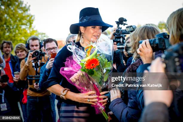 Queen Maxima of The Netherlands visits 5th Teacher's Congress the on October 5, 2017 in Amersfoort, Netherlands. The conference, organized by the...