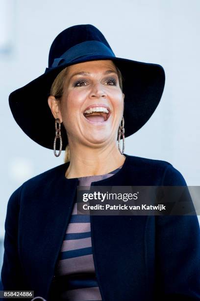 Queen Maxima of The Netherlands visits 5th Teacher's Congress the on October 5, 2017 in Amersfoort, Netherlands. The conference, organized by the...