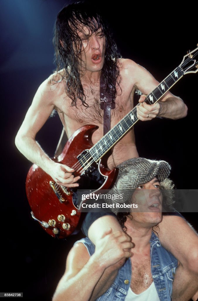 Photo of Angus YOUNG and AC/DC and Brian JOHNSON and AC DC