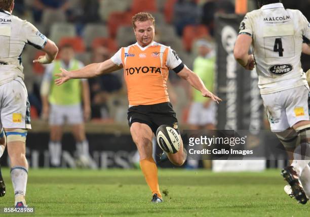 Ernst Stapelberg of the Toyota Cheetahs during the Guinness Pro14 match between Toyota Cheetahs and Glasgow Warriors at Toyota Stadium on October 06,...