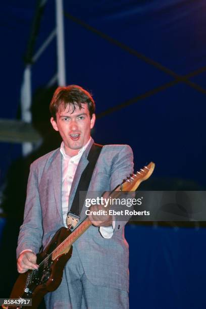 Andy Gill performing with Gang of Four at The Pier in New York City on July 14, 1982.