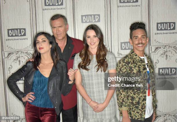 Dana DeLorenzo, Bruce Campbell, Arielle Carver-O'Neill and Ray Santiago attend Build series to discuss "Ash Vs Evil Dead" at Build Studio on October...