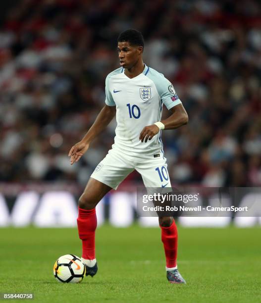 Marcus Rashford of England during the FIFA 2018 World Cup Qualifier between England and Slovenia at Wembley Stadium on October 5, 2017 in London,...
