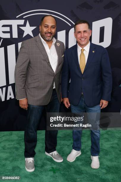 S general manager Michael D. Armstrong and ayor of Miami Beach Philip Levine attends the BET Hip Hop Awards 2017 at The Fillmore Miami Beach at the...