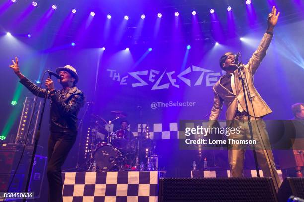 Pauline Black and Arthur "Gaps"Hendrickson of The Selecter perform at The Roundhouse on October 6, 2017 in London, England.