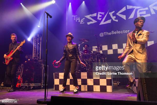 Luke Palmer, Pauline Black and Arthur "Gaps"Hendrickson of The Selecter perform at The Roundhouse on October 6, 2017 in London, England.