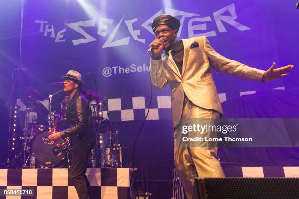 Pauline Black and Arthur "Gaps"Hendrickson of The Selecter perform at The Roundhouse on October 6, 2017 in London, England.