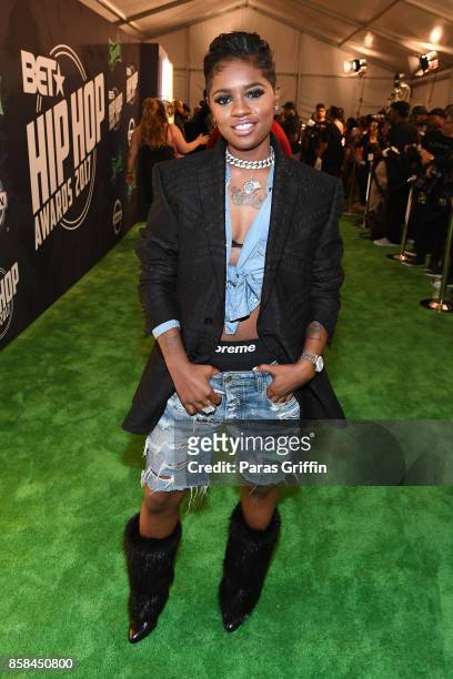 Actress Bre-Z attends the BET Hip Hop Awards 2017 at The Fillmore Miami Beach at the Jackie Gleason Theater on October 6, 2017 in Miami Beach,...