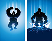 Vector Mad Gorilla Super Villain Silhouette