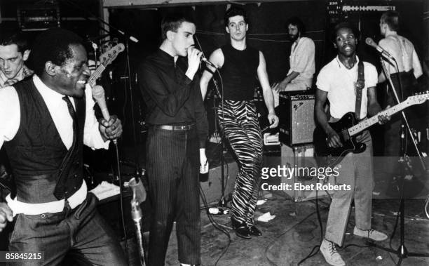 Photo of Terry HALL and SPECIALS and Horace GENTLEMAN and Lynval GOLDING; L-R: Horace Gentleman , Neville Staples, Terry Hall, , Lynval Golding