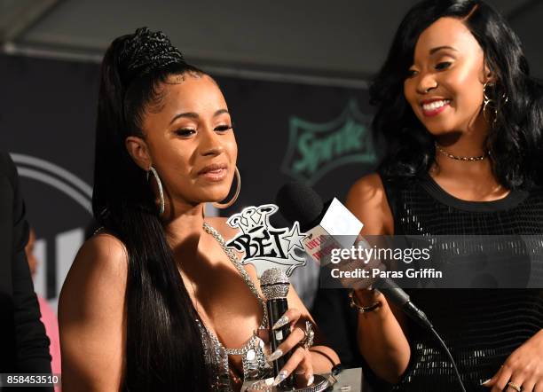 Rapper Cardi B attends the BET Hip Hop Awards 2017 at The Fillmore Miami Beach at the Jackie Gleason Theater on October 6, 2017 in Miami Beach,...