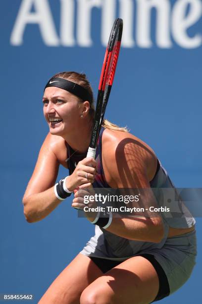 Open Tennis Tournament - DAY FIVE. Petra Kvitova of the Czech Republic in action against Caroline Garcia of France during the Women's Singles round...