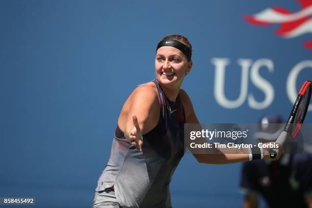 Open Tennis Tournament - DAY FIVE. Petra Kvitova of the Czech Republic in action against Caroline Garcia of France during the Women's Singles round...