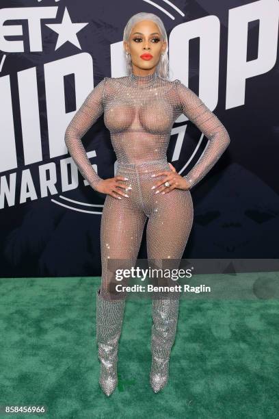 Model Keyshia Ka'oir attends the BET Hip Hop Awards 2017 at The Fillmore Miami Beach at the Jackie Gleason Theater on October 6, 2017 in Miami Beach,...