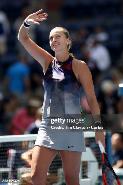 Open Tennis Tournament - DAY FIVE. Petra Kvitova of the Czech Republic after her victory against Caroline Garcia of France during the Women's Singles...
