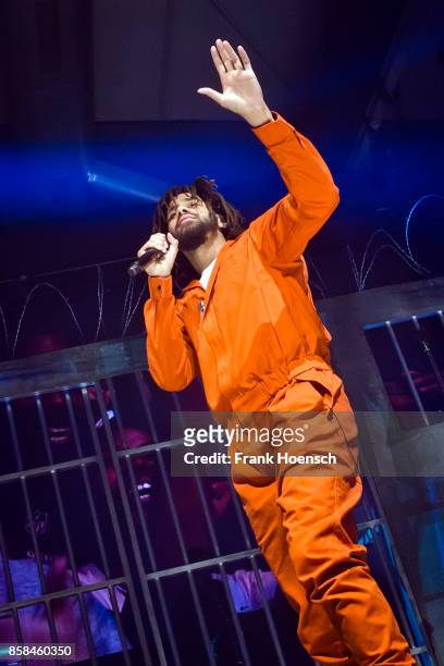 Rapper J. Cole performs live on stage during a concert at the Columbiahalle on October 6, 2017 in Berlin, Germany.