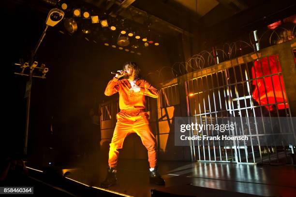 Rapper J. Cole performs live on stage during a concert at the Columbiahalle on October 6, 2017 in Berlin, Germany.