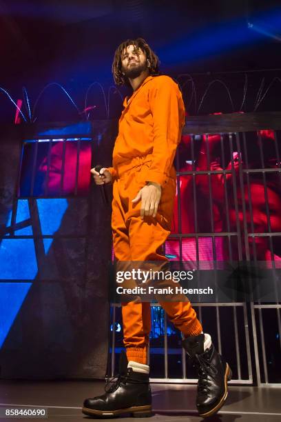 Rapper J. Cole performs live on stage during a concert at the Columbiahalle on October 6, 2017 in Berlin, Germany.