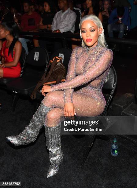 Model Keyshia Ka'oir attends the BET Hip Hop Awards 2017 at The Fillmore Miami Beach at the Jackie Gleason Theater on October 6, 2017 in Miami Beach,...