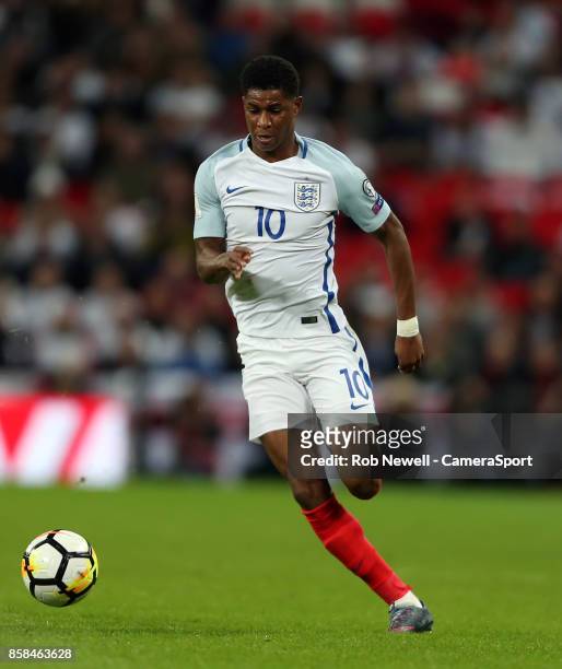 Marcus Rashford of England during the FIFA 2018 World Cup Qualifier between England and Slovenia at Wembley Stadium on October 5, 2017 in London,...