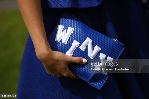 Winx fan shows her support during Turnbull Stakes Day at Flemington Racecourse on October 7, 2017 in Melbourne, Australia.