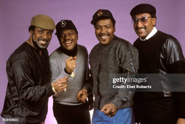 Photo of Abdul FAKIR and Renaldo BENSON and Levi STUBBS and Lawrence PAYTON and FOUR TOPS; L-R: Levi Stubbs, Renaldo 'Obie' Benson, Lawrence Payton,...