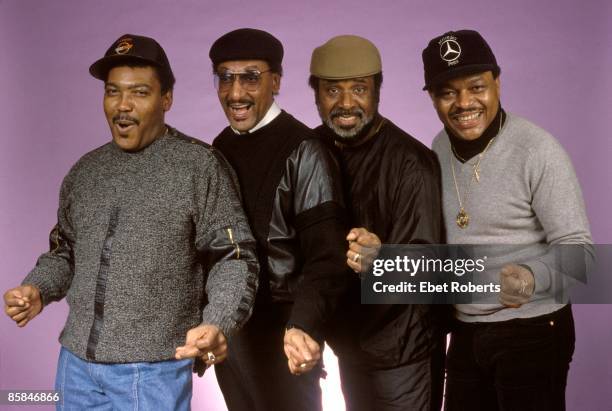 Photo of Abdul FAKIR and Renaldo BENSON and Levi STUBBS and Lawrence PAYTON and FOUR TOPS; L-R: Lawrence Payton, Abdul 'Duke' Fakir, Levi Stubbs,...