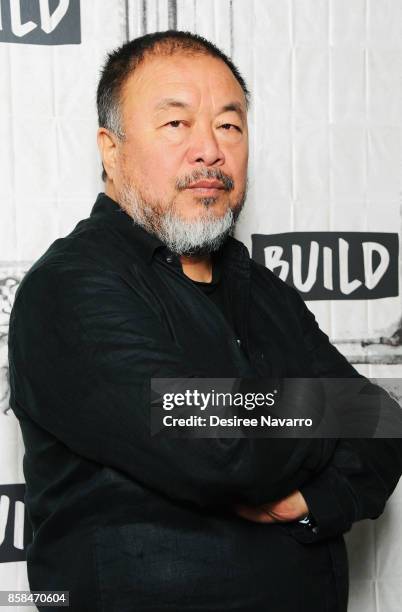 Artist Ai Weiwei attends Build to discuss 'Human Flow' at Build Studio on October 6, 2017 in New York City.