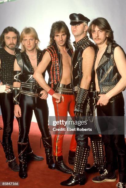 Photo of Dave HOLLAND and KK DOWNING and Rob HALFORD and JUDAS PRIEST and Ian HILL and Glenn TIPTON; L-R: Ian Hill, KK Downing, Glenn Tipton, Rob...